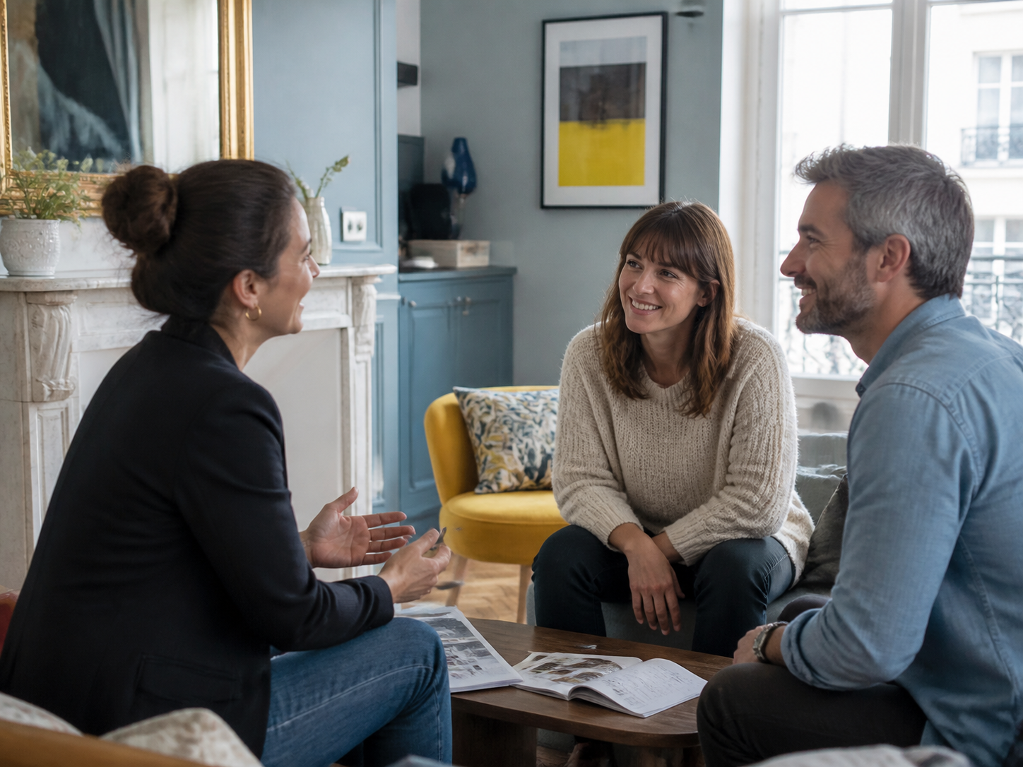 Coordinatrice échangeant avec des habitants