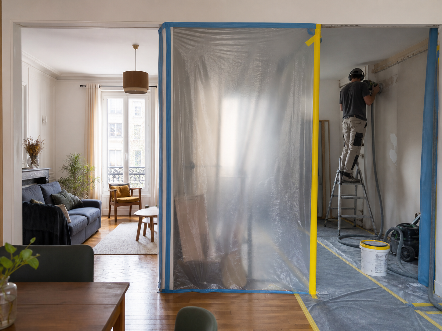 Zone de vie protégée pendant une rénovation